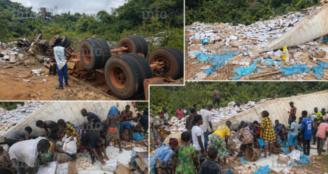 Gabon&nbsp;: Un mort dans un effroyable accident de camion à la redoutée descente de Lipaka 2